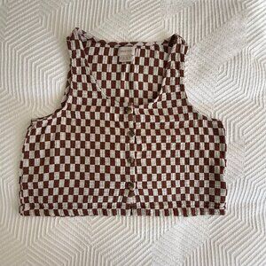 Checkered Tank Top, Brixton, Size L
